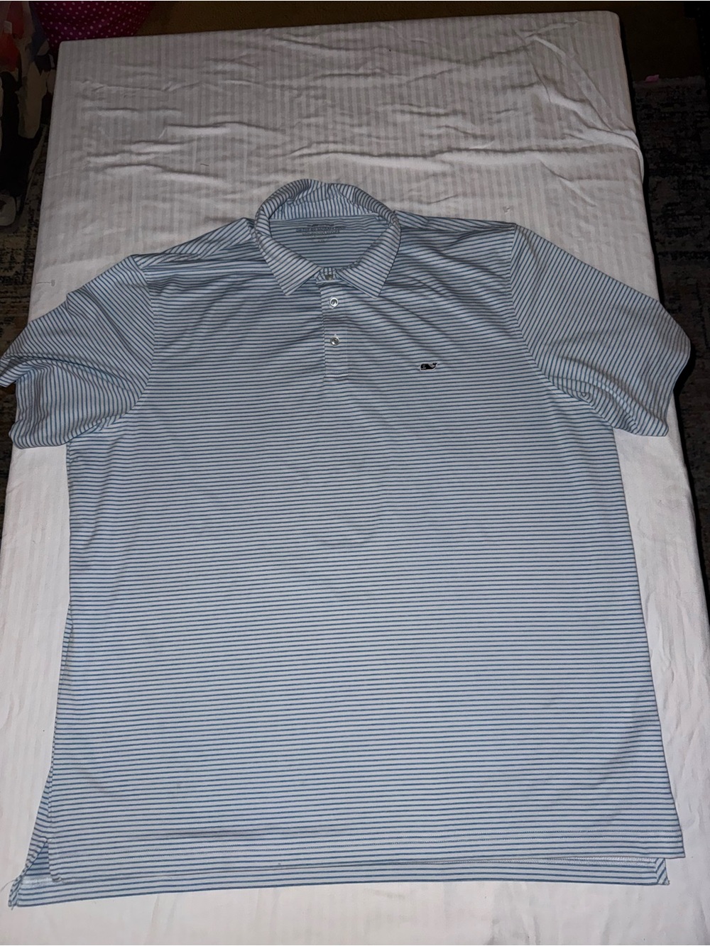Vineyard Vines Light Blue & White Striped Polo